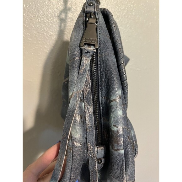 Aimee Kestenberg Braided Strap Gray Silver Metallic Teal Shoulder Bag - Picture 3 of 9